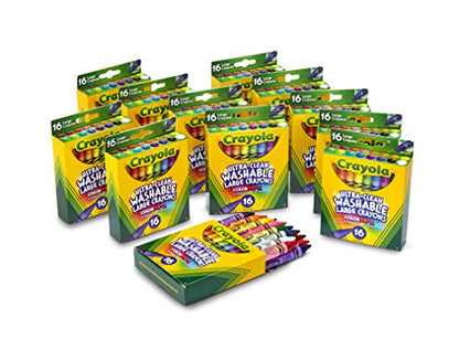 Crayola Ultra Clean Washable Large Crayons, Bulk School Supplies, 12 Packs of 16 Count