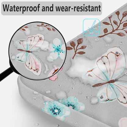 Hseok Laptop Shoulder Bag 13-14 inch Shockproof Water-Resistant HandBag with Small Case Compatible with MacBook Pro/Neo 14" M5/M4/M3/M2/M1, Mac Air/Pro 13.3", XPS 13/14, Most 13"-14" PC,Butterfly - color: Butterfly, size: 13"-14"