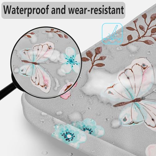 Hseok Laptop Shoulder Bag 13-14 inch Shockproof Water-Resistant HandBag with Small Case Compatible with MacBook Pro/Neo 14" M5/M4/M3/M2/M1, Mac Air/Pro 13.3", XPS 13/14, Most 13"-14" PC,Butterfly - color: Butterfly, size: 13"-14"