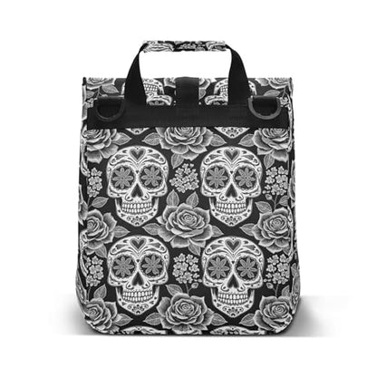 MNSRUU Insulated Lunch Bags Women Men, Abstract Floral Skulls Portable Reusable Thermal Meal Tote Cooler Bag Organizer, Adjustable Shoulder Strap, Handle - color: Skulls 035