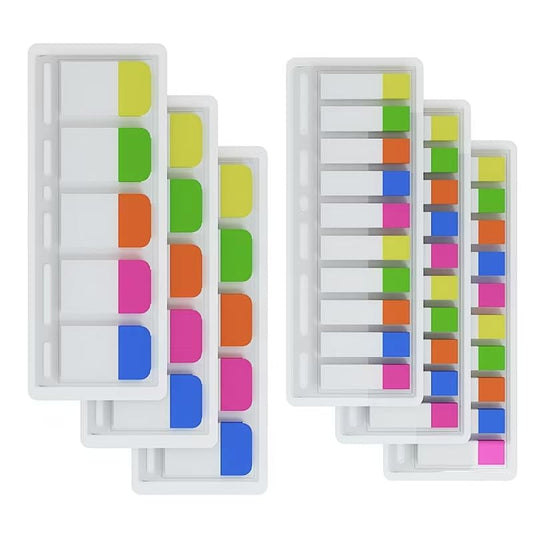 1050 Pieces Super Thick Sticky Index Tabs and Page Markers,File Folder Sets in Assorted Neon Colors for School,Office, Books, Binders, Notebook, 6-Pack,2 Designs