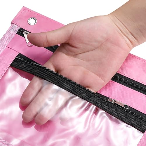 PATIKIL Expandable Pencil Pouch for 3 Rings Binder, 1 Pack Oxford Cloth Large Capacity Zipper Binder Pouch Pencil Case for Office Home, Pink - color: Pink