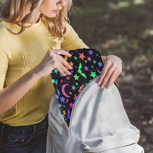 Bright Bats Moon and Stars Laptop Sleeve 13 inch Cute Laptop Bag 14 inch Waterproof Computer Bag for Women Laptop Accessories Computer Cover Bag for Tablet Men, A06D24018 - color: Bright Bats Moon and Stars