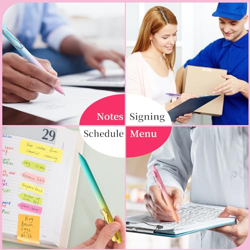 Drawdart Gel Pens, 6 Pcs Smooth Writing No Bleed & Smear, Black Ink Cute Fine Point (0.5mm), Retractable Aesthetic Journaling School Office Supplies for Women & Men - color: 6 Pcs Gradient- Black Ink