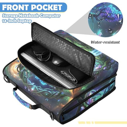 Fantasy 2inch 3 Ring Zipper Binder Multi-Pocket Storage Holds 14 Inch Laptop for Students and Office Use - color: Fantasy