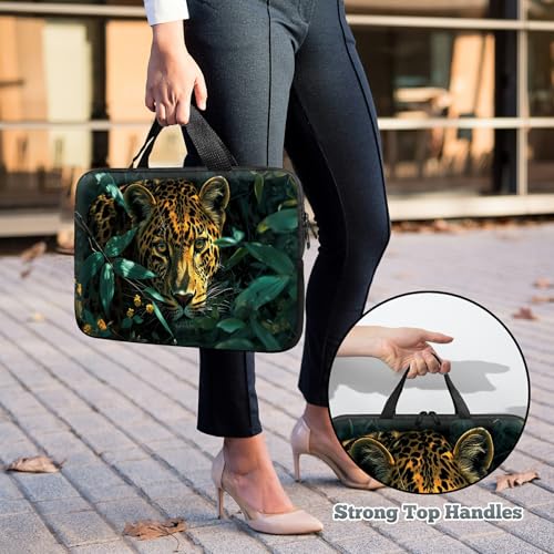 Laptop Sleeve Case Bag 15 inch, African Leopard Slim Carrying Case Durable Handbag Travel Laptop Bag for 15 inch MacBook Air M3/M2/15 Pro/Surface Laptop 7/6/5/4/3/ Dell XPS 15 Plus - color: African Leopard, size: 15 Inch