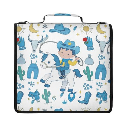 Personalized Name Binder Bag, Cute Cowboy Wild West Sky Zipper Binder 3 Ring, Multi-Pocket School & Office Personalized Binder Organizer, Compatible with 14-Inch Notebook, Back to School Gift - color: Option K
