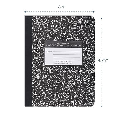 ROARING SPRING Hard Cover Composition Notebook, Black Marble Comp Book, 9.75″ x 7.5″, College-Ruled with Margin, 100 Sheets (200 Pages) - size: College-Ruled, 100 Sheets/200 Pages, style: 1 Comp Book