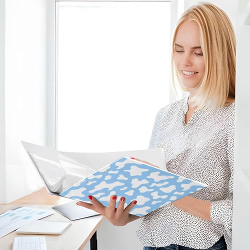 Blue Cow Spot Round Ring Binders 1.5 Inch 3 Ring Binder with Clipboard Holds 200 Sheets Office Home School - color: Multicolored 10