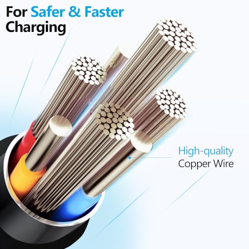 Puxnoin Multi Charging Cable 5 in 1, 2Pack 4FT USB C Multi Charger Cable Universal Multiple Charging Cord with USB C/Micro USB Connectors for Most Cell Phone, Tablets (Charging Only)