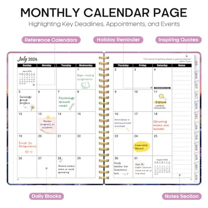 Planner 2026-2027, Academic Year Weekly and Monthly Calender Planner, from Jul 2026 - Jun 2027, Spiral Bound School Planning Book, Perfect for Teacher, Student, Women & Men, A4 (8.5" x 11"), Alpine Twilight - color: J-Alpine Twilight, size: (8.5"x11")a4