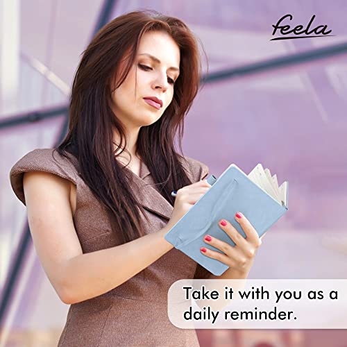 feela 24 Pack Journal Notebook for Work, Business Notebook Bulk Hardcover Lined Writing Journal with Pen Holder for Men Women Note Taking, with 24 Black Pens, 120 GSM, 5.1”x8.3”, A5, Light Blue - color: 24 Pack light blue