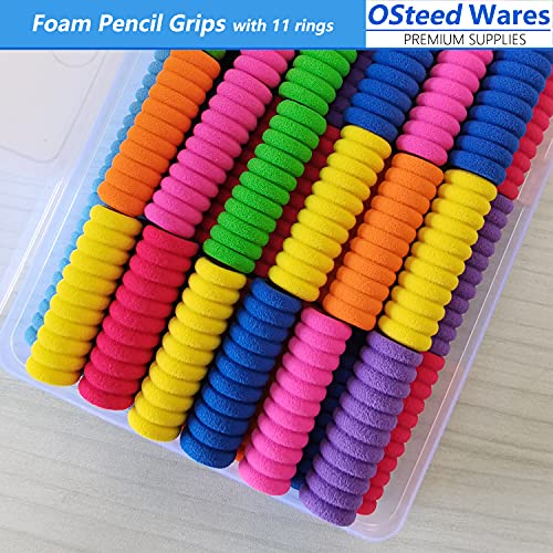 Foam Pencil Grips Bulk for Kids Handwriting, Pen Grips for Adults | 30 Pcs 10 Colors, 11 Rings, Mechanical Pencil Cushion Grip Pastel, Pencil Grips for Arthritis, Pencil Grippers