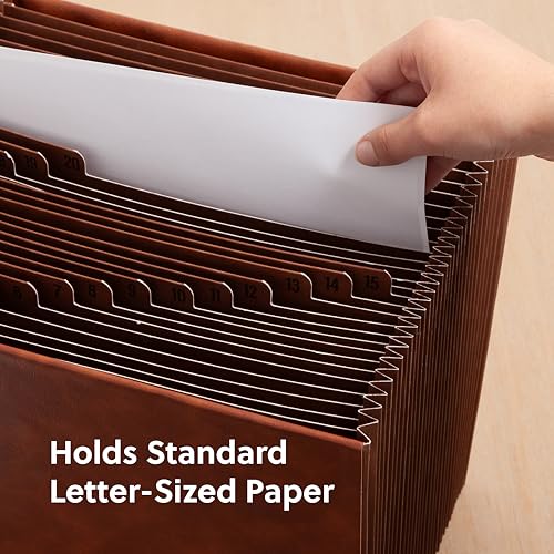 Smead Tuff Accordion File Organizer, Office Supplies, Daily 1-31 Desk Organizer, Letter Size, Premium Vegan Leather, Office Desk Accessories (73785) - size: Letter, style: Daily 1-31 Index, Poly, Letter Size