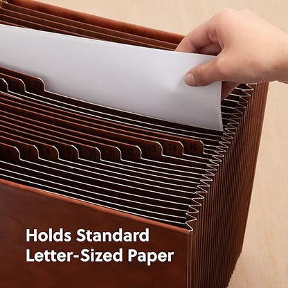 Smead Tuff Accordion File Organizer, Office Supplies, Daily 1-31 Desk Organizer, Letter Size, Premium Vegan Leather, Office Desk Accessories (73785) - size: Letter, style: Daily 1-31 Index, Poly, Letter Size