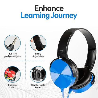 Bulk Headphones for Classroom, 24 Pack Durable Wired School Headphones for Students. Teacher Must Haves Supplies from Elementary to College (Mixed Color) - color: 24-Pack Mixed