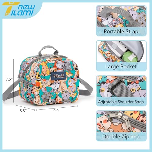 NEW TILAMI Kids Lunch Bag Double Insulated for tilami Rolling Backpack Girls Boys forTravel School Picnic, Punk Cat - color: Punk Cat