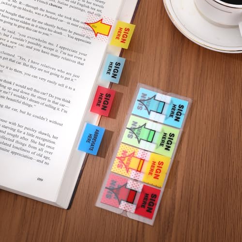 600 Pcs/6 Pack Sign Here Tabs, Colorful Adhesive Sign Here Flags Stickers, Arrow Labels Sign Here Stickers for Annotating Books, Arrow Sticky Notes for School Office Home Documents Notebooks Supplies - style: style 2