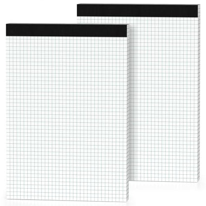 2 Pack Graph Paper Pad 8.5 x 11 Quad Ruled Graph Pads 4x4, White Grid Paper Pad Letter Size 8.5 x 11-Inch, Micro-Perforated Graph Paper Notebook Square Math Paper Writing Pads for Office School