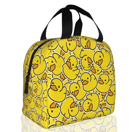 Yellow Duck Cute Lunch Box,Insulated Lunch Bag for Girls Boys,Reusable Lunch Box for Kids Adults School Student Work Picnic Travel - color: Yellow Duck Cute