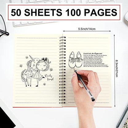 Yahenda 18 Pcs Spiral Notebooks Bulk, A5 8.3 x 5.5 Inch College Ruled Lined Notebooks, 100 Pages Soft Cover Journals for Students Classroom Office Back to School Supplies (Red) - color: Red