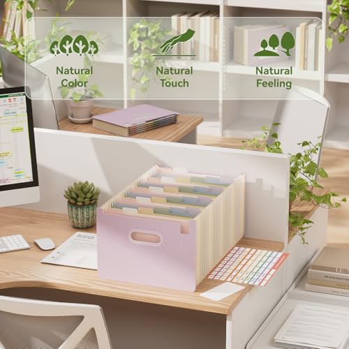 EcoStash 26 포켓 아코디언 파일 오거나이저, 밀짚 파일 폴더, 업라이트 및 오픈 탑, A-Z 지폐 영수증 오거나이저, 100% BPA 프리, 자연으로 돌아가기, 레터/A4 사이즈 - 라벤더 퍼플 - color: 라벤더 퍼플, size: 26 Pockets