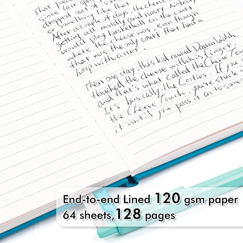 feela 24 Pack Journal Notebook Bulk for Work, Business Notebook Hardcover Lined Writing Journal with Pen Holder for Men Women Note Taking, with 24 Black Pens, 120 GSM, 5.1”x8.3”, A5, Teal - color: 24 Teal