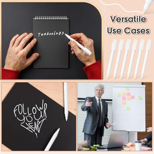 200 Pcs White Dry Erase Markers Pens Dry Erase Marker with Eraser Cap White Chalk Markers Pens Fine Point Tip Erases Marker Bulk Low Odor Blackboard Marking Pen for Office School Home