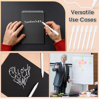 200 Pcs White Dry Erase Markers Pens Dry Erase Marker with Eraser Cap White Chalk Markers Pens Fine Point Tip Erases Marker Bulk Low Odor Blackboard Marking Pen for Office School Home