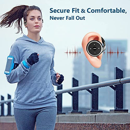 itayak Behind The Head Headphones, Bluetooth 5.0 Neckband Around Head Headphones Lightweight Small Foldable Wireless Sports Sweatproof Headset with Microphone & Carrying Case (Black) - color: Black