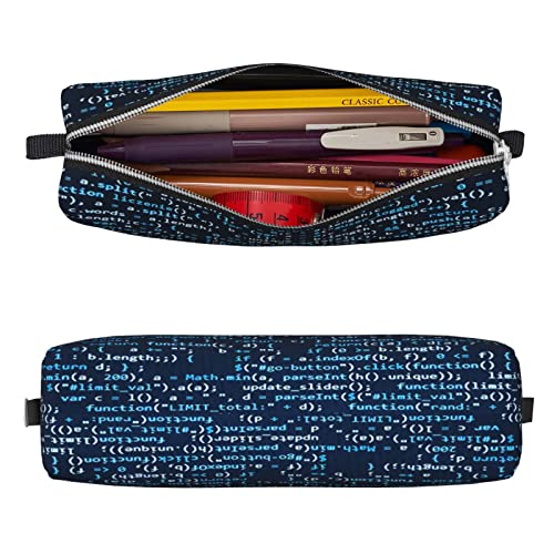 Pencil Case Cool Coding Code Big Capacity Pen Case Pencil Bag Pouch Holder Box for School Office Girls Boys Adult