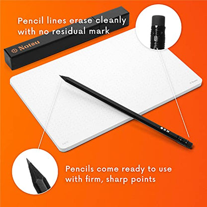 Notsu Black Pencils #2 with Case 4pc Set Weekly Planner Mini Notepad (50 Sheets)