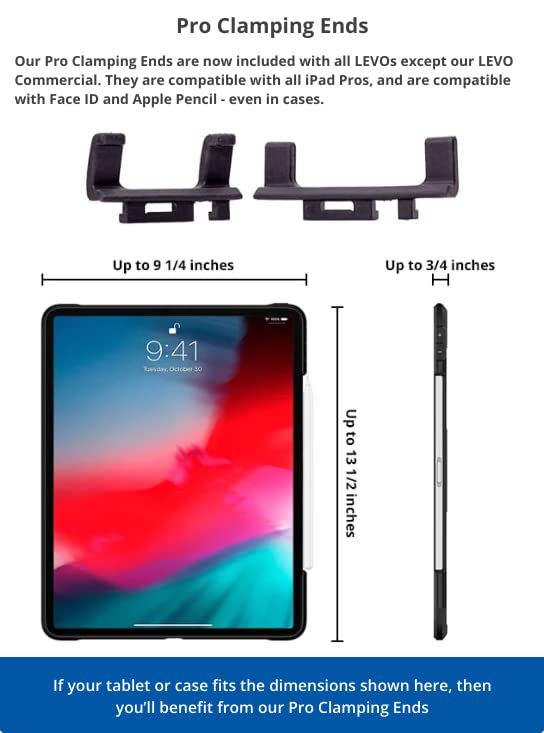 LEVO G2 Clamp on Tablet Holder for Desk: iPad Holder Stand, Kindle Holder, iPad Desk Mount, Premium