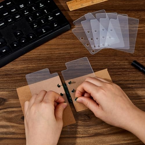 SUPERFINDINGS 50 Sheets 3.54 x2.48inch Tab Dividers Bookmark Plastic Dividers for 3 Ring Binders Semi-Transparent Blank Top Index Divider for Loose Leaf Personal Planner Travelers Journal Notebook