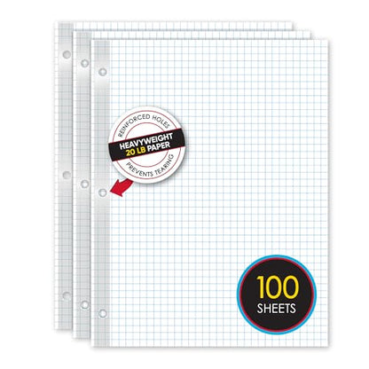 iScholar Reinforced Quad Filler Paper, 100 Sheets (83444) - style: Quad Ruled