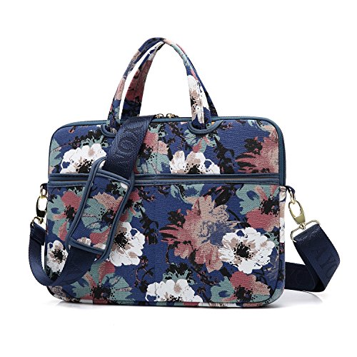 kayond Watercolor orchid Patten water resistant Laptop Shoulder Messenger Bag Case Sleeve for 15 Inch 15.6 Inch Laptop,Laptop Briefcase - color: Watercolor Orchid, size: 15-15.6 Inch