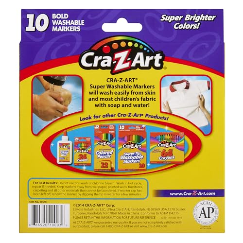 Cra-Z-Art Bold Washable Markers, 10 Count - size: 10 Count (Pack of 1)