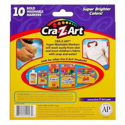 Cra-Z-Art Bold Washable Markers, 10 Count - size: 10 Count (Pack of 1)