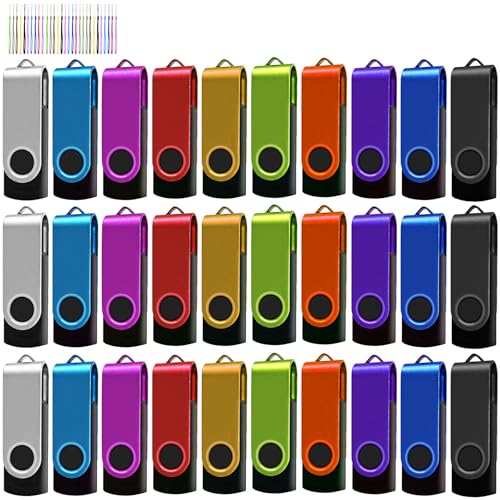 1GB 50 Pack Bulk USB Flash Drive Nicepiten USB 2.0 Thumb Drive Pack - Color | Swivel USB Drives Bulk Memory Stick Jump Drive Mutipack with Lanyard for Storage Backup (1GB 50PCS) - color: 50PCS, size: 1GB