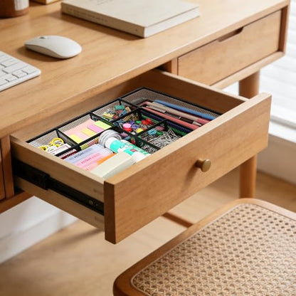 shenee Desk Drawer Organizer Tray,Drawer Organizer for Office and Home,Desk Organizer with Drawers,7 Compartments,Non-Slip Desk Organizers (Black, 12.3" L x 8.3" W x 1.8" H) - size: 12.3" L x 8.4" W x 1.8"H