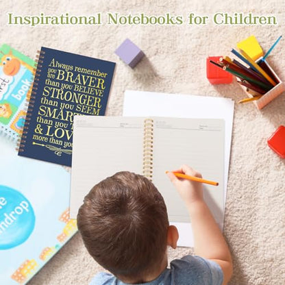 2Pcs Spiral Journal Notebook for Women Men, A5 Motivational Journal with 100 Pages, College Ruled Hardcover Notebook for Office School Home, Inspirational Gifts Encouragement Gifts - color: Blue