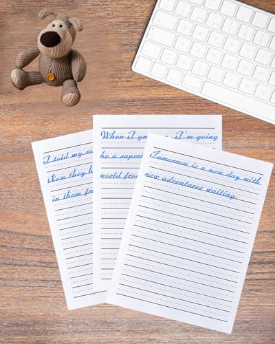 (2 Pack)Handwriting Paper Kindergarten for Kids, Ruled Practice Writing Paper for Kids, Total 200 Sheets, 100gsm White Writng Paper, 8.5 x 11 Inch Writing Paper with Lines, Kindergarten Writing Paper - size: 200 Sheets