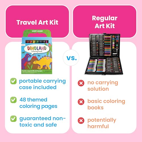 Ooly Kids Travel Activity Kit – 9 Jumbo Crayons & 48 Coloring Pages, Car Crafts for Kids, Mess-Free Road Trip Art Set, Airplane Activities – Sea Life - color: Sea Life