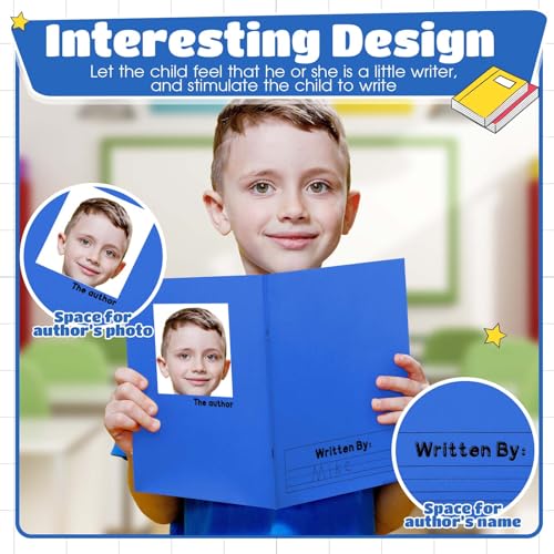 Henoyso 12 Pcs Primary Composition Notebooks k-2 for Kids, 120 Pages Draw and Write Journal Bulk for Kindergarten Classroom Preschool Teachers, Back to School Supplies (Blue) - color: Blue