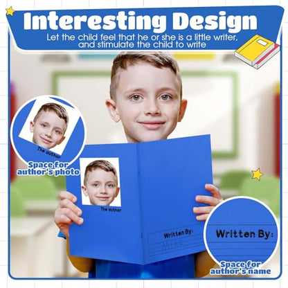Henoyso 12 Pcs Primary Composition Notebooks k-2 for Kids, 120 Pages Draw and Write Journal Bulk for Kindergarten Classroom Preschool Teachers, Back to School Supplies (Blue) - color: Blue
