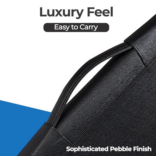 Case-it Zipper Padfolio | Letter Size | 3-Ring Binder | PAD-40 Black | Executive, Removable 3-Ring Binder, Letter Size Writing Pad, Pebbled Faux Leather, School & Office - color: Pad-40-black, size: 1 Pack
