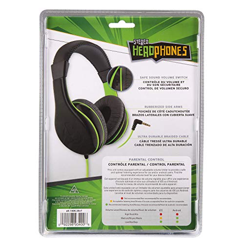 eKids Headphones for Kids, Wired Headphones for School, Home or Travel, Tangle Free Stereo Earphones with Parental Volume Control, Connect via 3.5mm Jack - color: Black