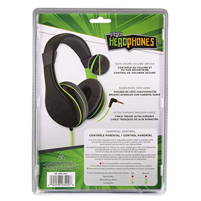 eKids Headphones for Kids, Wired Headphones for School, Home or Travel, Tangle Free Stereo Earphones with Parental Volume Control, Connect via 3.5mm Jack - color: Black
