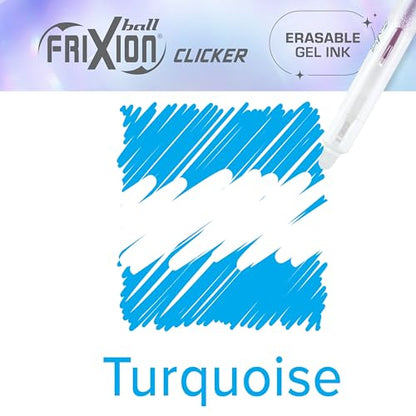 PILOT FriXion Aura Retractable Erasable Gel Pens, Fine Point 0.7 mm, Turquoise Ink, Dozen - color: Turquoise