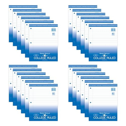Roaring Spring Loose Leaf Paper, Case of 24 Packs, 100 Sheets Per Pack, 8"x11" White 15# College Ruled Notebook Filler Paper With Margin, 3-hole Punched, Proudly Made in the USA - size: 11" x 8.5", style: Case of 24